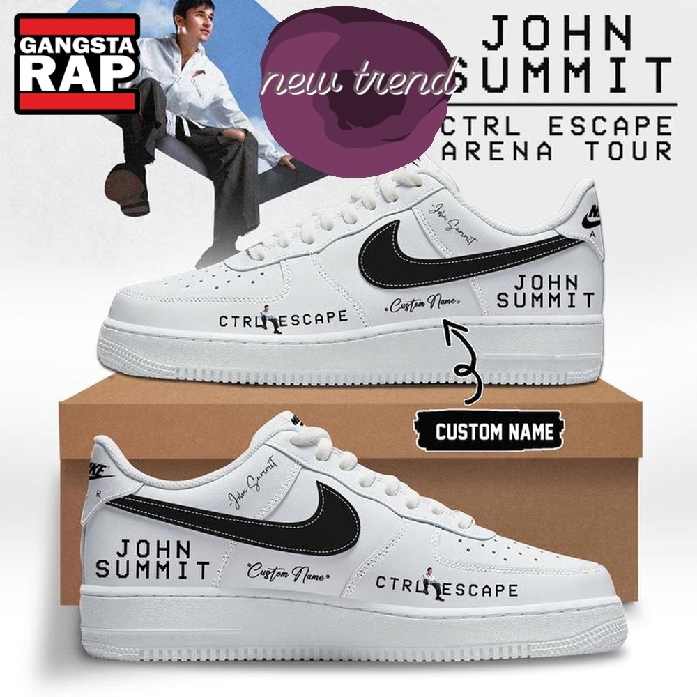 John Summit CTRL ESCAPE Arena Tour 2026 White Air Force 1 Shoes Sneakers John Summit CTRL ESCAPE Arena Tour 2026 White Air Force 1 Shoes Sneakers