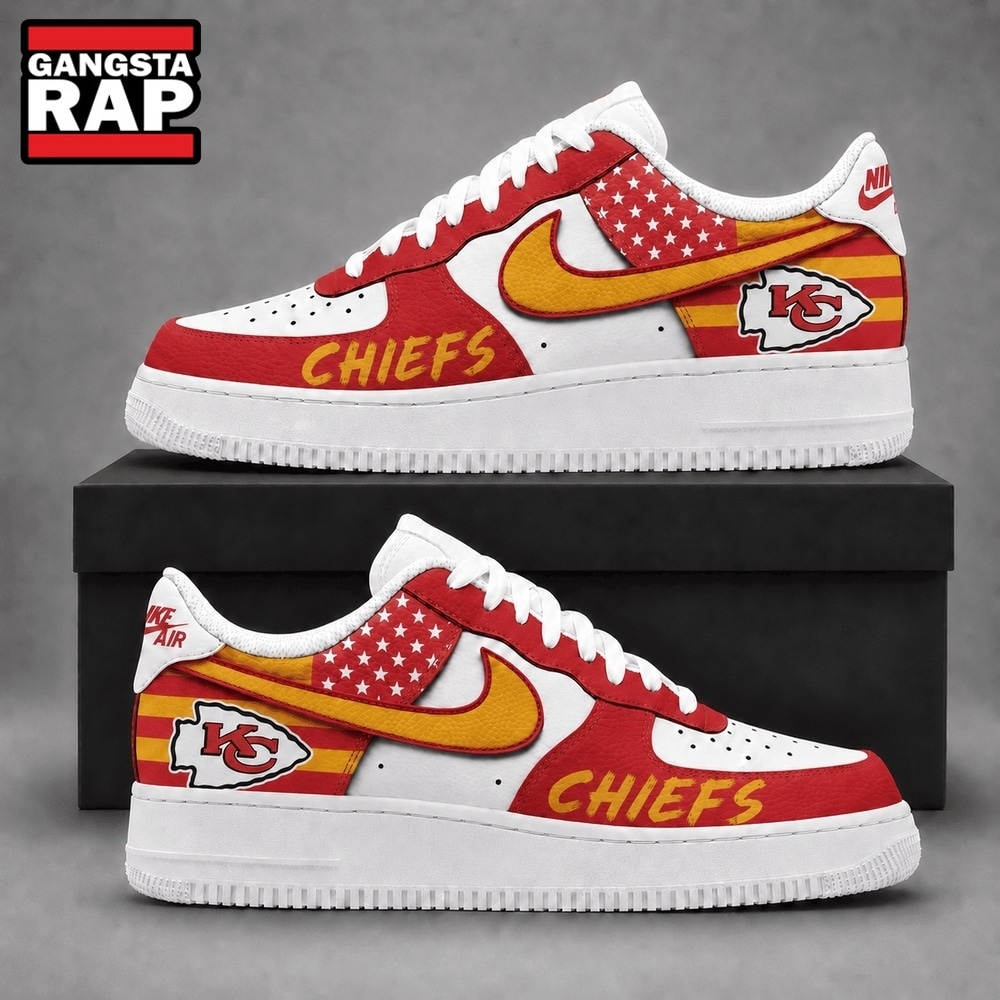 Kansas City Chiefs NFL American Flag Football Team Limited Air Force 1 Shoes Sneakers Kansas City Chiefs NFL American Flag Football Team Limited Air Force 1 Shoes Sneakers