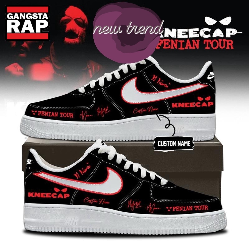 Kneecap Band FENIAN TOUR 2026 Black Air Force 1 Shoes Sneakers
