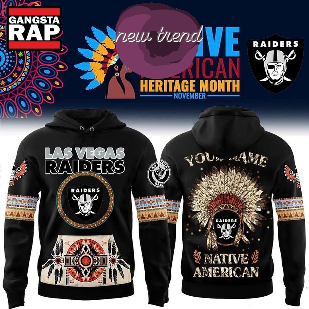 Las Vegas Raiders Native American Heritage Month Custom Name Hoodie, Trending Design Shirt Las Vegas Raiders Native American Heritage Month Custom Name Hoodie, Trending Design Shirt