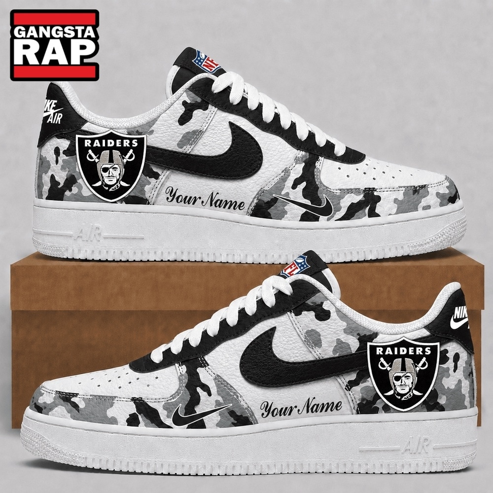 Las Vegas Raiders NFL Team Camo Air Force 1 Shoes Sneakers Las Vegas Raiders NFL Team Camo Air Force 1 Shoes Sneakers