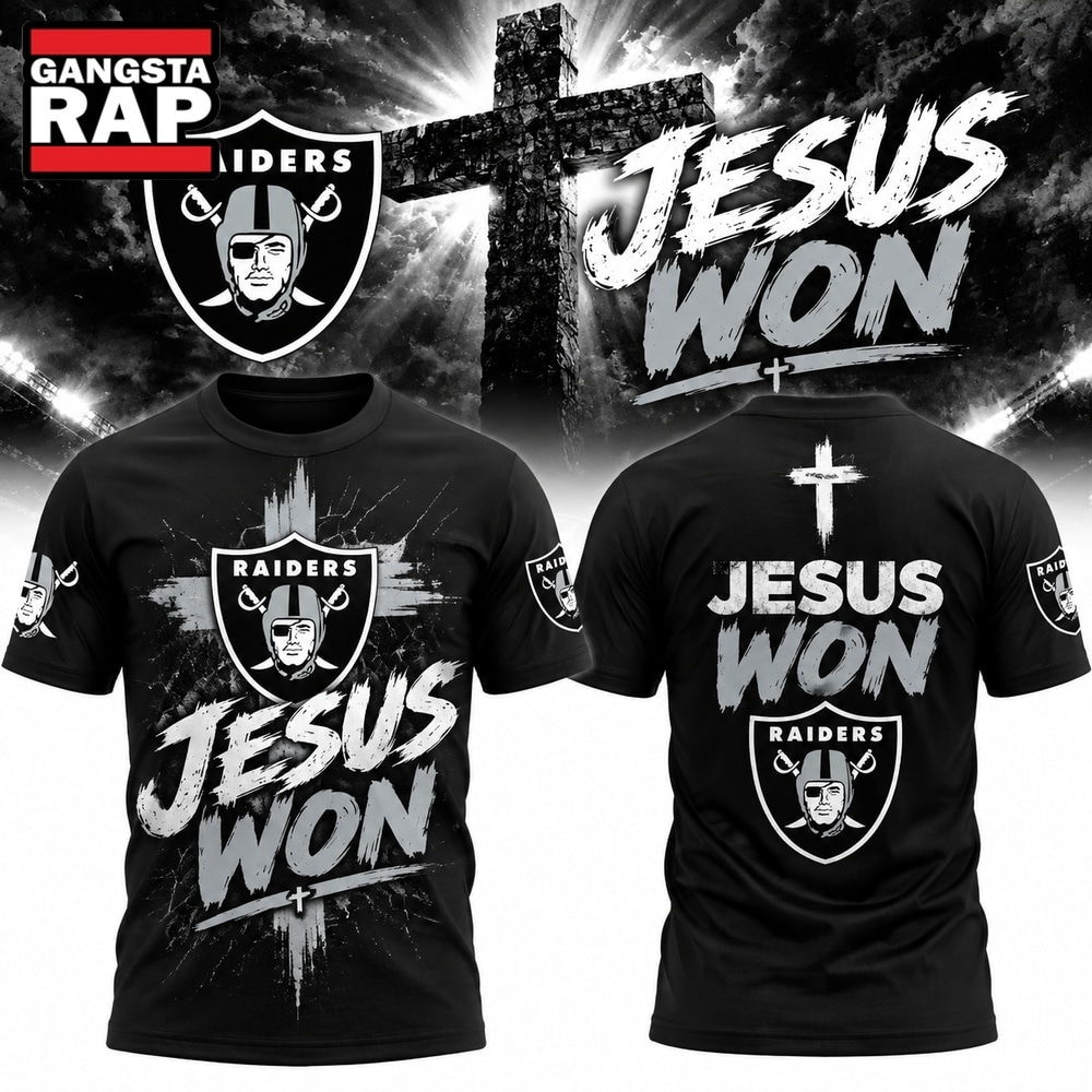 Las Vegas Raiders x Jesus Won 2026 Special New T Shirt, Trending Design Shirt Las Vegas Raiders X Jesus Won 2026 Special New T Shirt