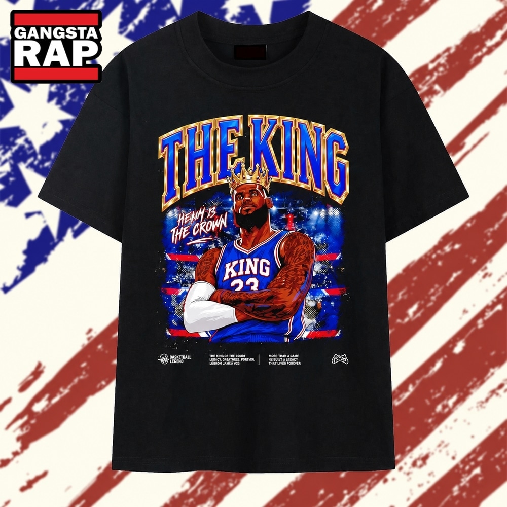 LeBron James The King Heavy Is the Crown T Shirt, Trending 2D Shirt Lebron James The King Heavy IS The Crown T Shirt