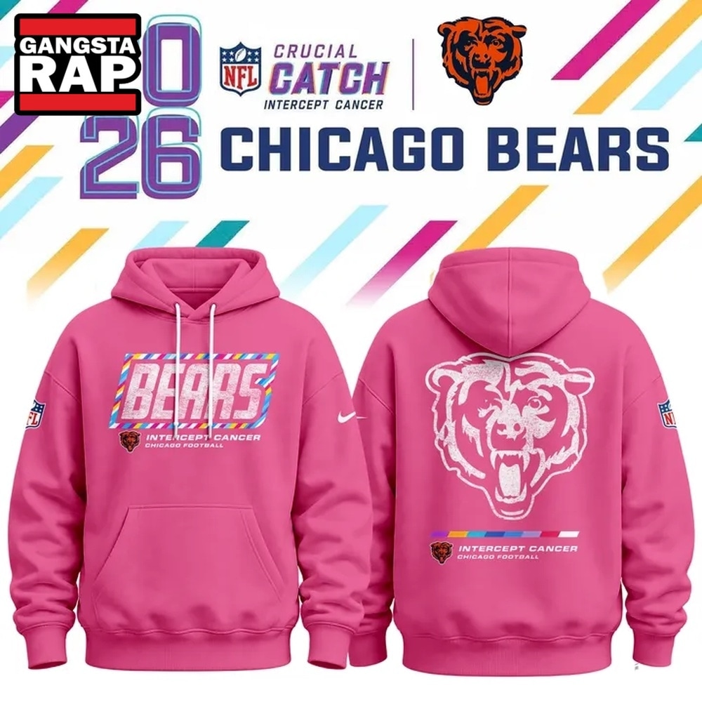 Limited Edition Chicago Bears Crucial Catch 2026 Pink Hoodie, Trending Design Shirt Limited Edition Chicago Bears Crucial Catch 2026 Pink Hoodie, Trending Design Shirt