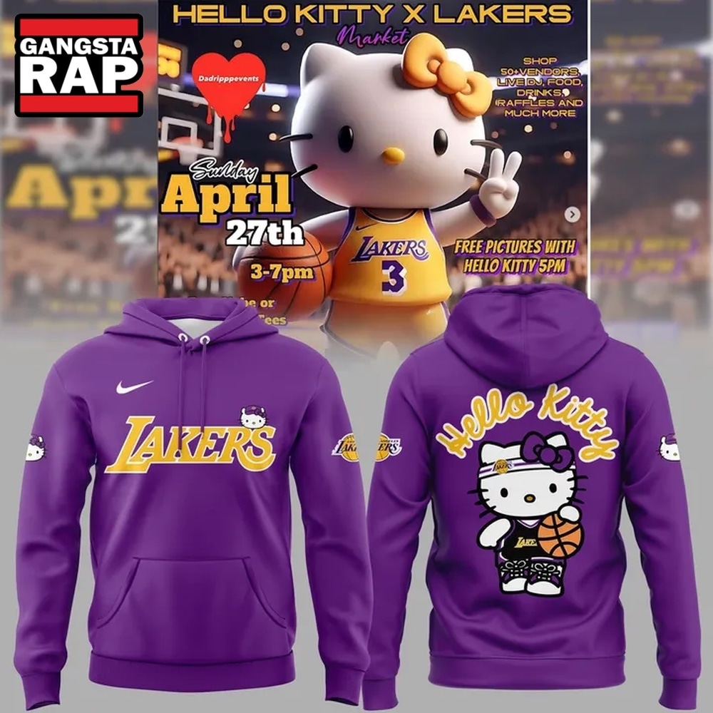 Los Angeles Lakers x Hello Kitty Limited Edition 2026 Hoodie, Trending Design Shirt Los Angeles Lakers X Hello Kitty Limited Edition 2026 Hoodie