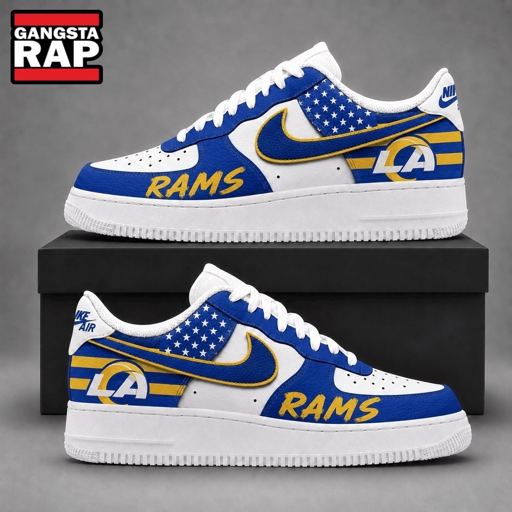 Los Angeles Rams NFL American Flag Football Team Limited Air Force 1 Shoes Sneakers Los Angeles Rams NFL American Flag Football Team Limited Air Force 1 Shoes Sneakers