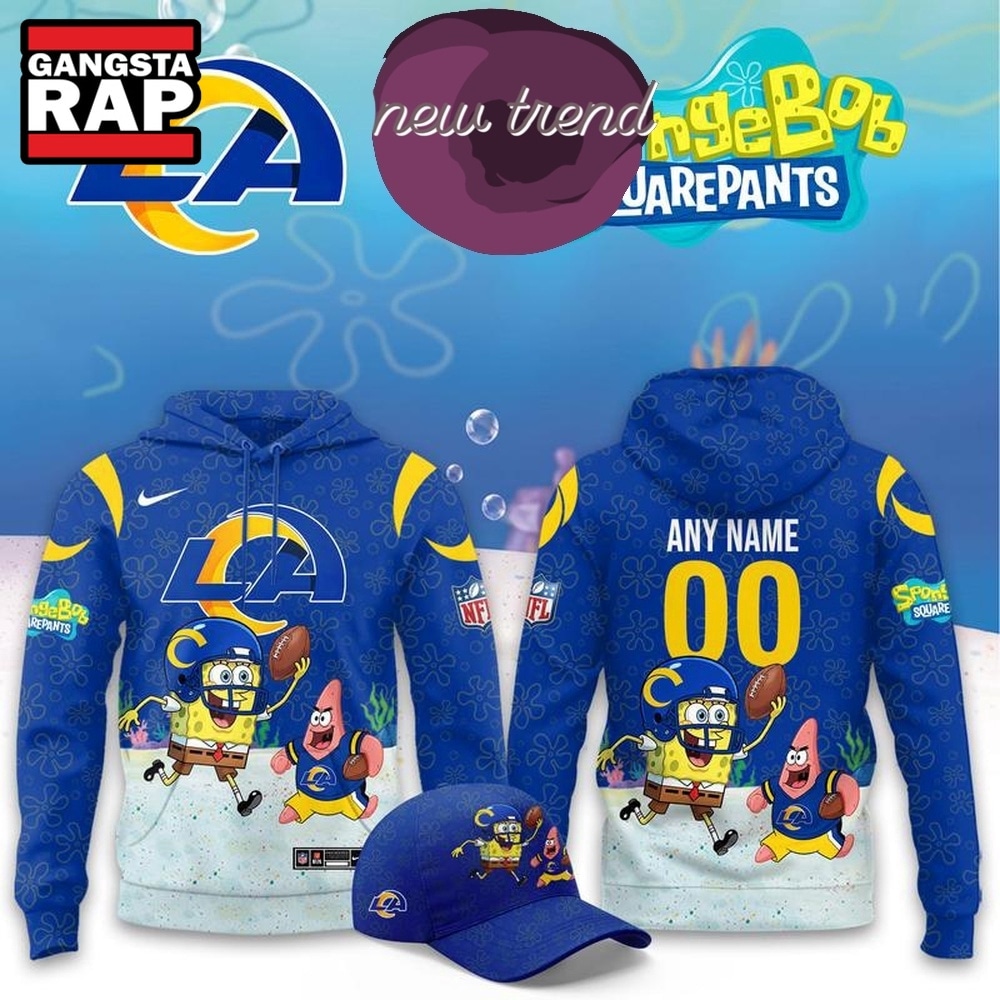 Los Angeles Rams x SpongeBob Limited Edition Personalized Hoodie, Trending Design Shirt Los Angeles Rams x SpongeBob Limited Edition Personalized Hoodie, Trending Design Shirt