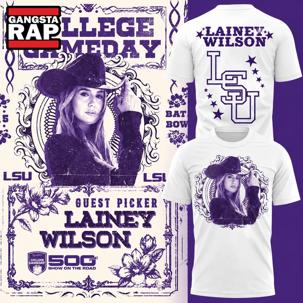 LSU Tigers Football x Lainey Wilson College Game Day 2026 White 3D Shirt, Trending Design Shirt Lsu Tigers Football X Lainey Wilson College Game Day 2026 White 3D Shirt