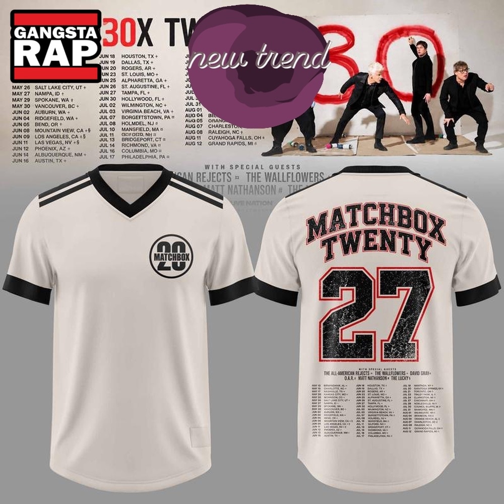 Matchbox Twenty 30 North American Tour 2027 Football Jersey, Trending Football Jersey Matchbox Twenty 30 North American Tour 2027 Football Jersey, Trending Football Jersey