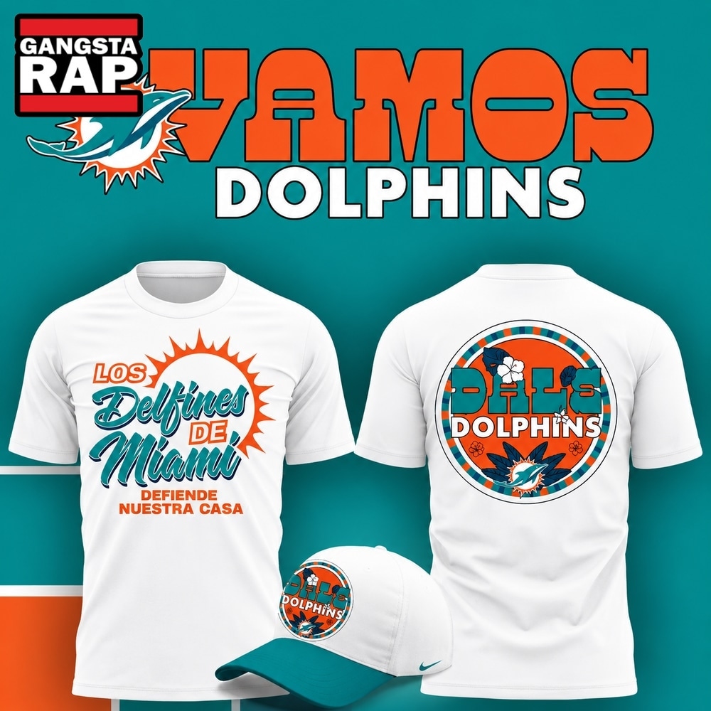 Miami Dolphins Hispanic Heritage Los Delfines De Miami 2026 T Shirt, Trending Design Shirt Miami Dolphins Hispanic Heritage Los Delfines DE Miami 2026 T Shirt
