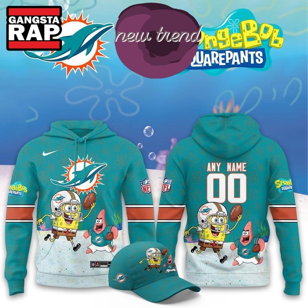 Miami Dolphins x SpongeBob Limited Edition Personalized Hoodie, Trending Design Shirt Miami Dolphins x SpongeBob Limited Edition Personalized Hoodie, Trending Design Shirt
