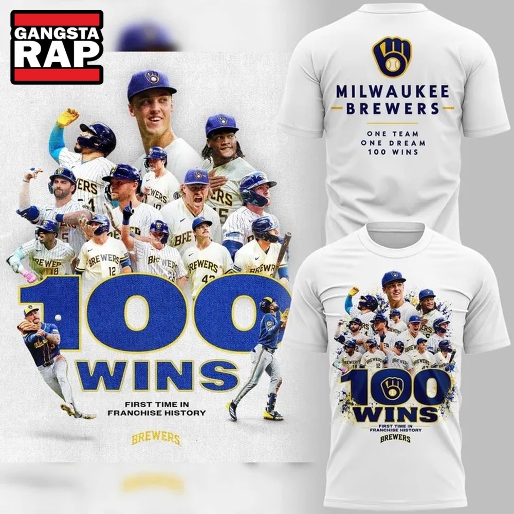 Milwaukee Brewers 100 Wins T Shirt, Trending Design Shirt Milwaukee Brewers 100 Wins T Shirt