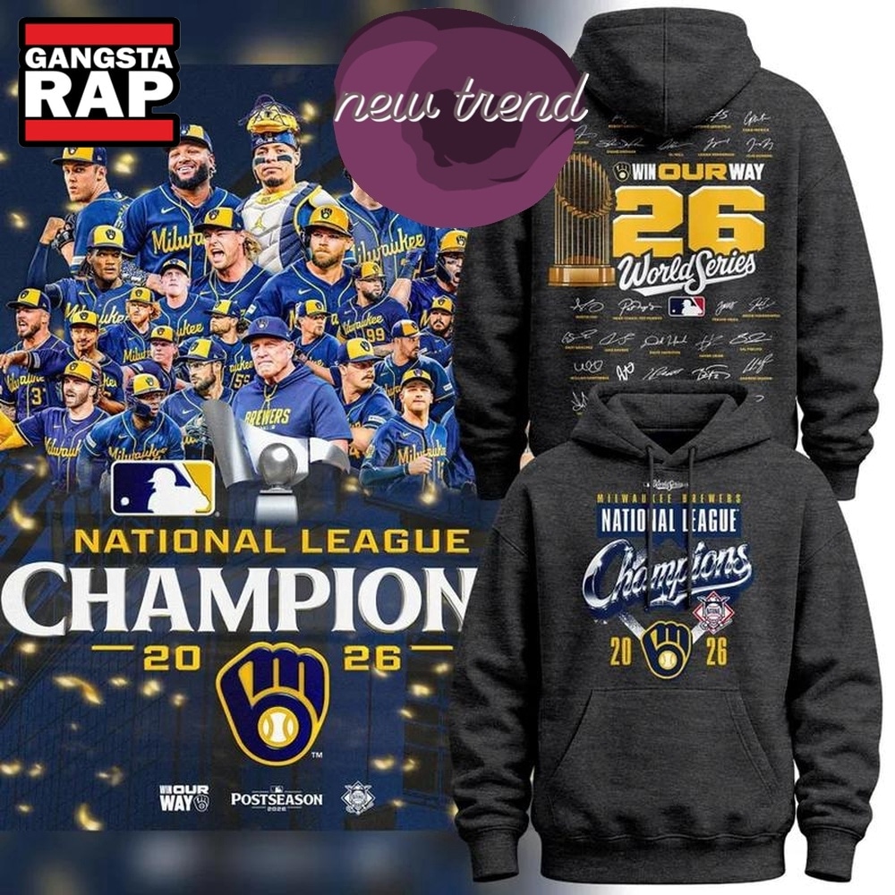 Milwaukee Brewers 2026 National League Champions Locker Room Hoodie, Trending Design Shirt Milwaukee Brewers 2026 National League Champions Locker Room Hoodie