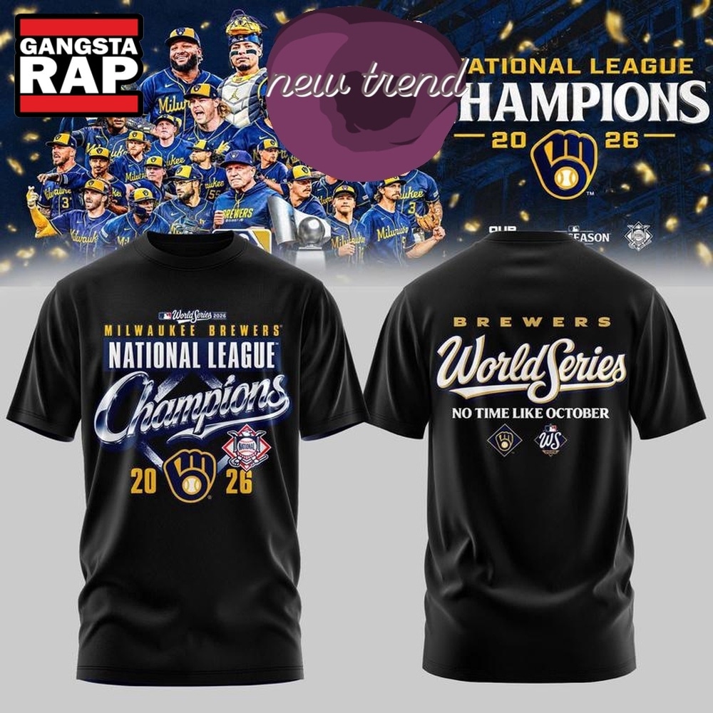 Milwaukee Brewers NLCS Champions 2026 World Series No Time Like October Black T Shirt, Trending Design Shirt Milwaukee Brewers Nlcs Champions 2026 World Series NO Time Like October Black T Shirt