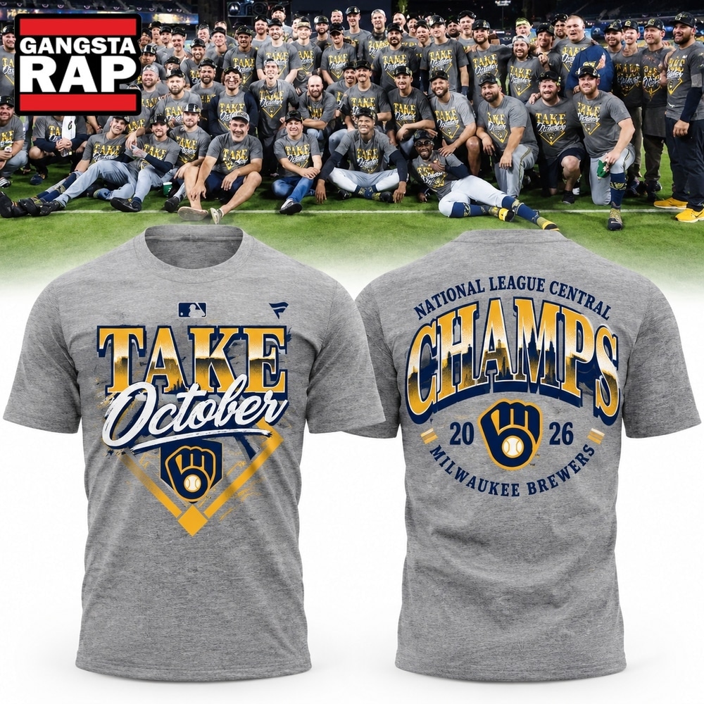 Milwaukee Brewers Take October 2026 NL Central Champions Gray T Shirt, Trending Design Shirt Milwaukee Brewers Take October 2026 NL Central Champions Gray T Shirt, Trending Design Shirt
