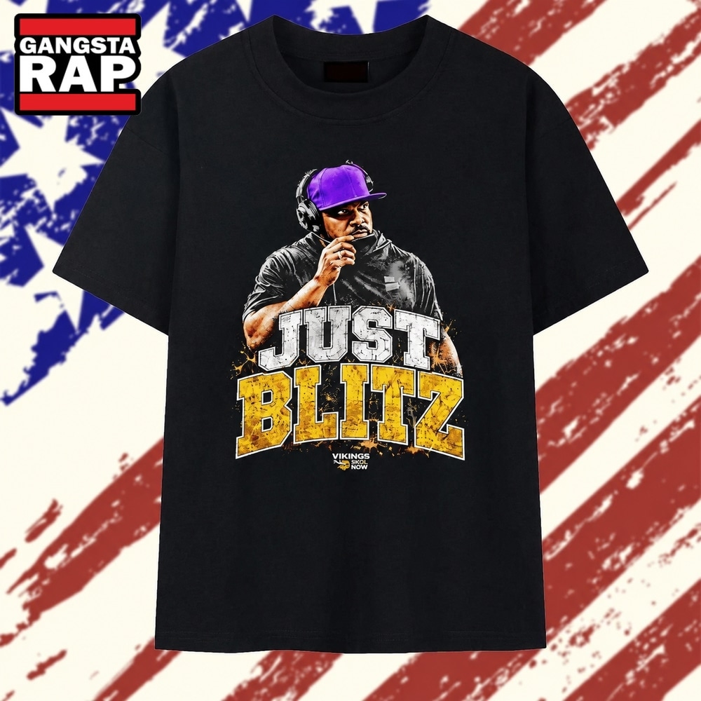 Minnesota Vikings Just Blitz NFL Football T Shirt, Trending 2D Shirt Minnesota Vikings Just Blitz Nfl Football T Shirt