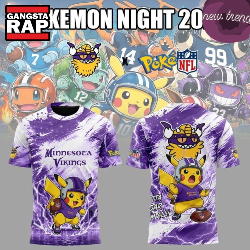 Minnesota Vikings x Pokemon Night 2026 T Shirt, Trending Design Shirt Minnesota Vikings x Pokemon Night 2026 T Shirt, Trending Design Shirt