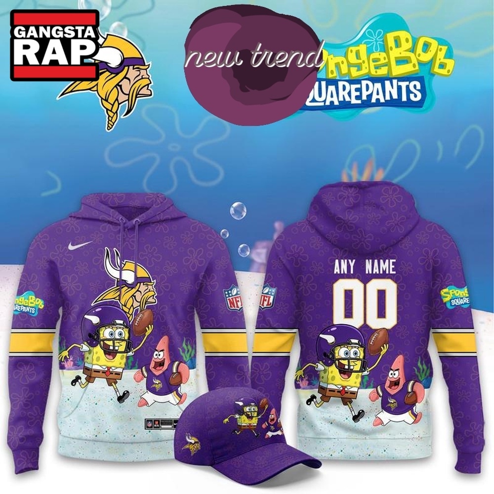 Minnesota Vikings x SpongeBob Limited Edition Personalized Hoodie, Trending Design Shirt Minnesota Vikings x SpongeBob Limited Edition Personalized Hoodie, Trending Design Shirt