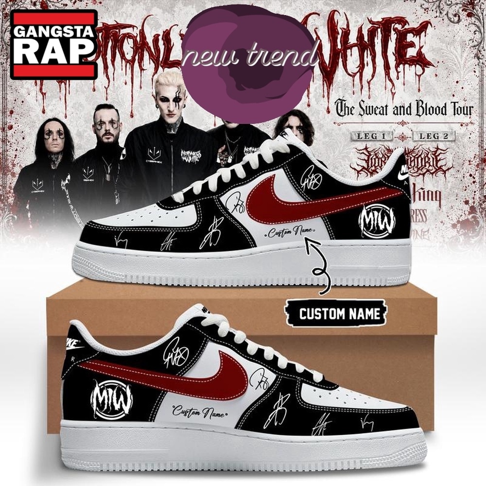 Motionless In White The Sweat and Blood Tour 2026 Special New Air Force 1 Shoes Sneakers Motionless In White The Sweat and Blood Tour 2026 Special New Air Force 1 Shoes Sneakers