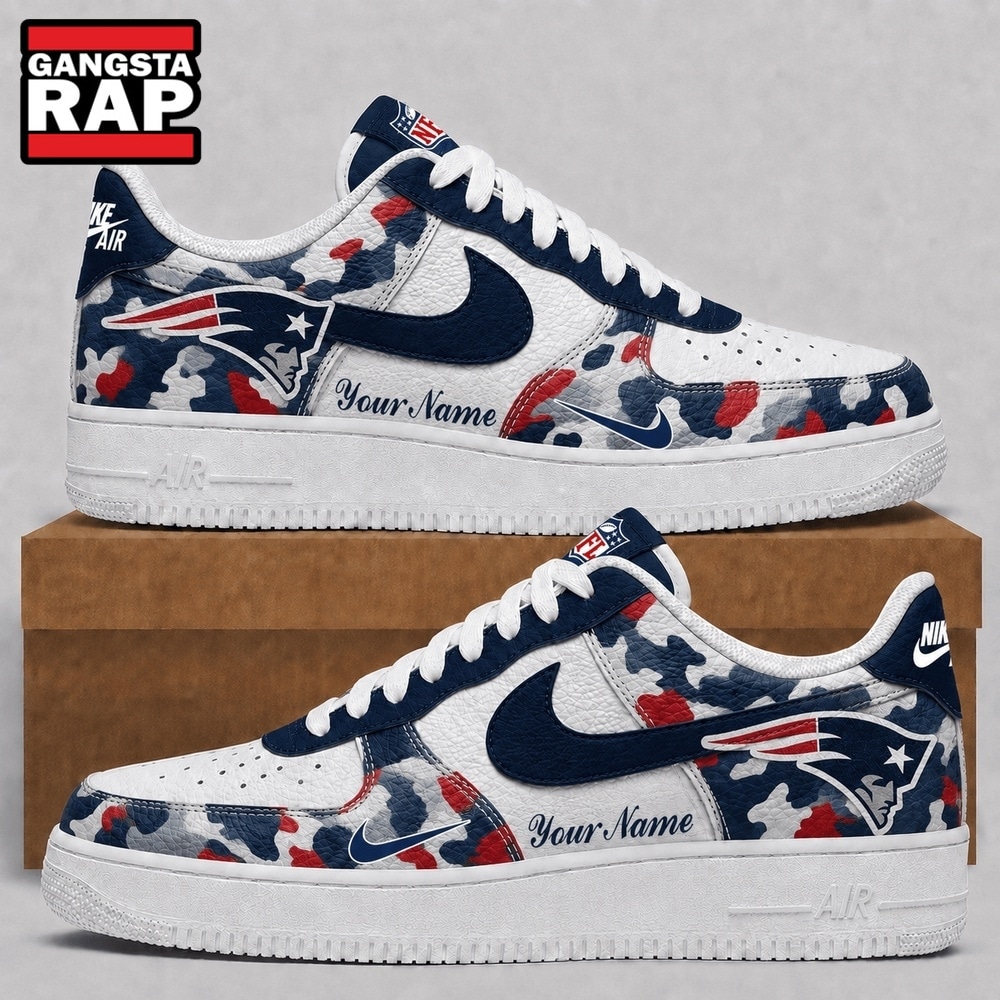 New England Patriots NFL Team Camo Air Force 1 Shoes Sneakers New England Patriots NFL Team Camo Air Force 1 Shoes Sneakers