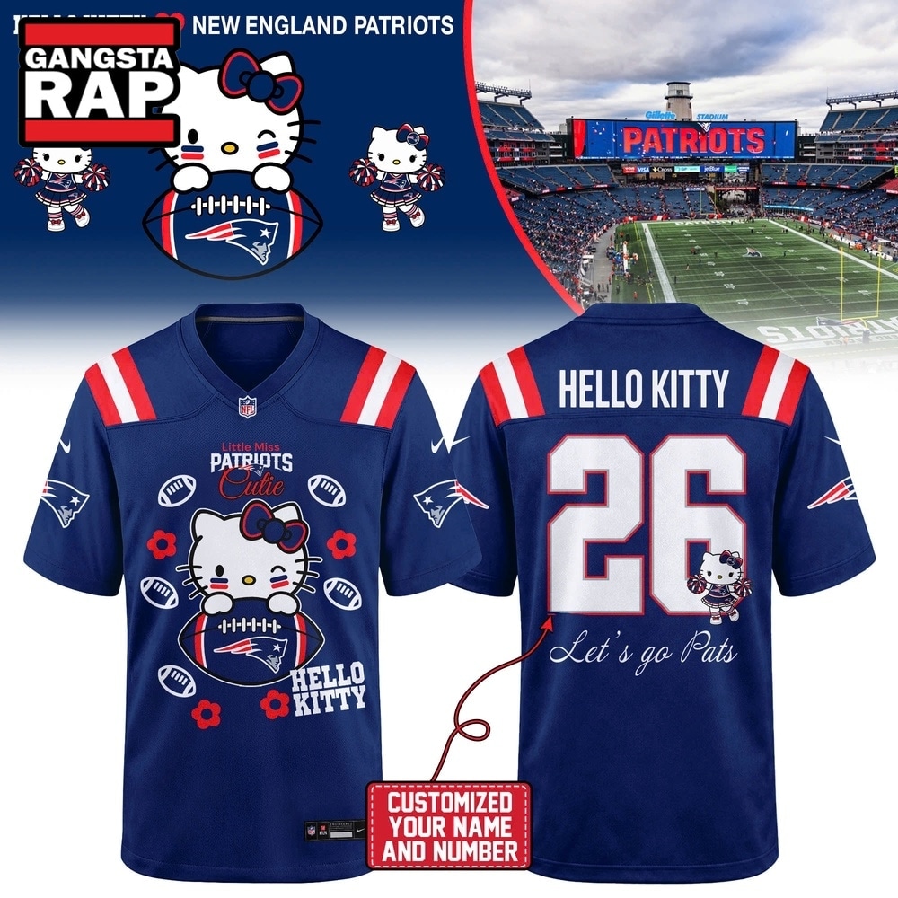 New England Patriots NFL x Hello Kitty 2026 Football Jersey Shirt, Trending Football Jersey New England Patriots NFL x Hello Kitty 2026 Football Jersey Shirt, Trending Football Jersey