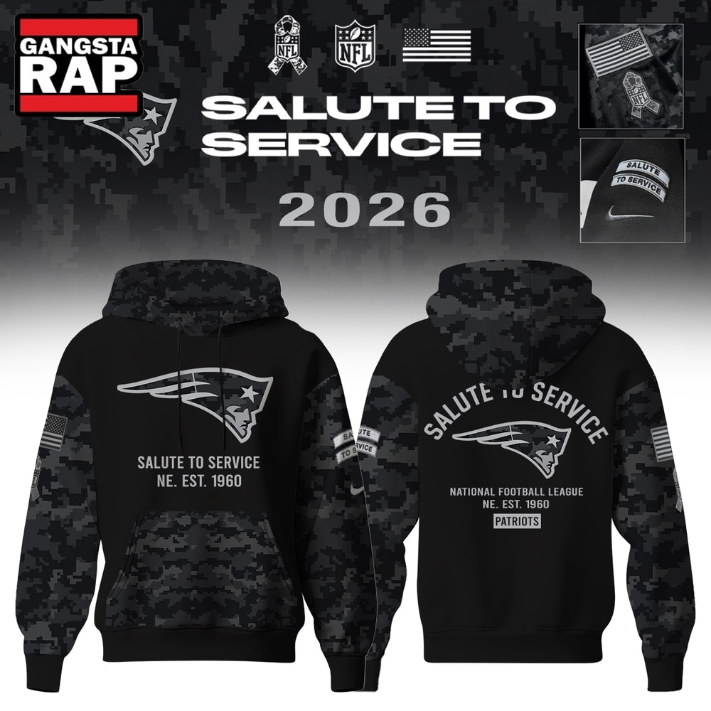 New England Patriots Salute to Service Camo 2026 Black Hoodie, Trending Design Shirt New England Patriots Salute TO Service Camo 2026 Black Hoodie