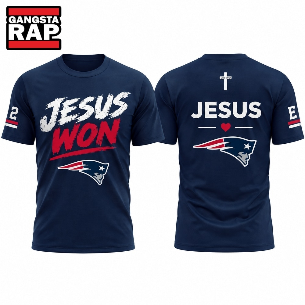 New England Patriots x Jesus Won 2026 Special New T Shirt, Trending Design Shirt New England Patriots X Jesus Won 2026 Special New T Shirt