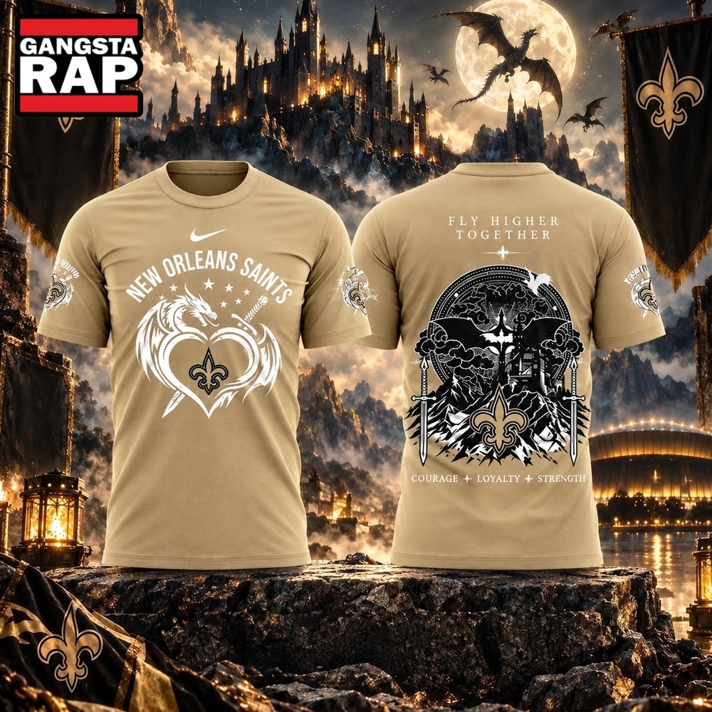 New Orleans Saints Fourth Wing Night 2026 Gold T Shirt, Trending Design Shirt New Orleans Saints Fourth Wing Night 2026 Gold T Shirt