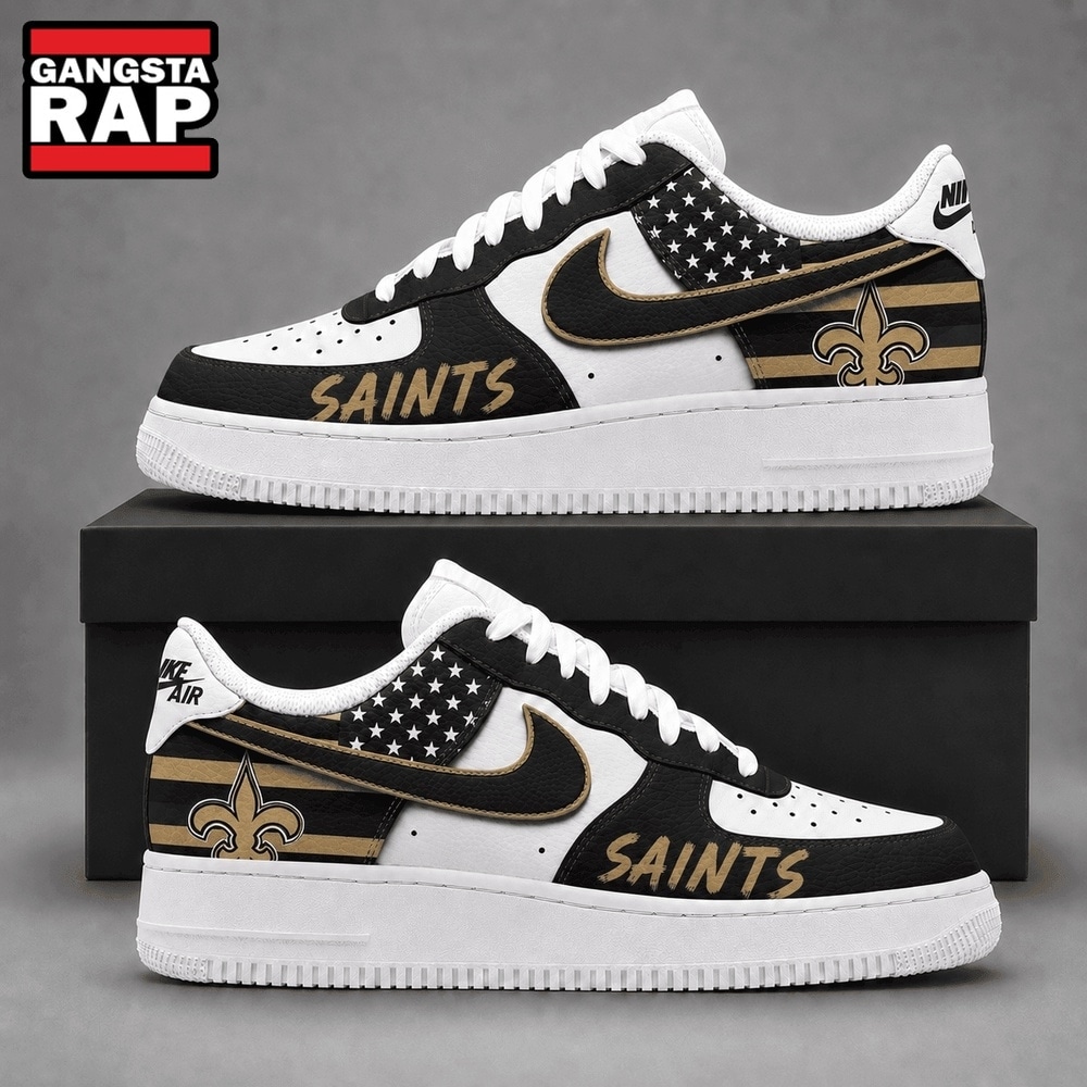 New Orleans Saints NFL American Flag Football Team Limited Air Force 1 Shoes Sneakers New Orleans Saints NFL American Flag Football Team Limited Air Force 1 Shoes Sneakers