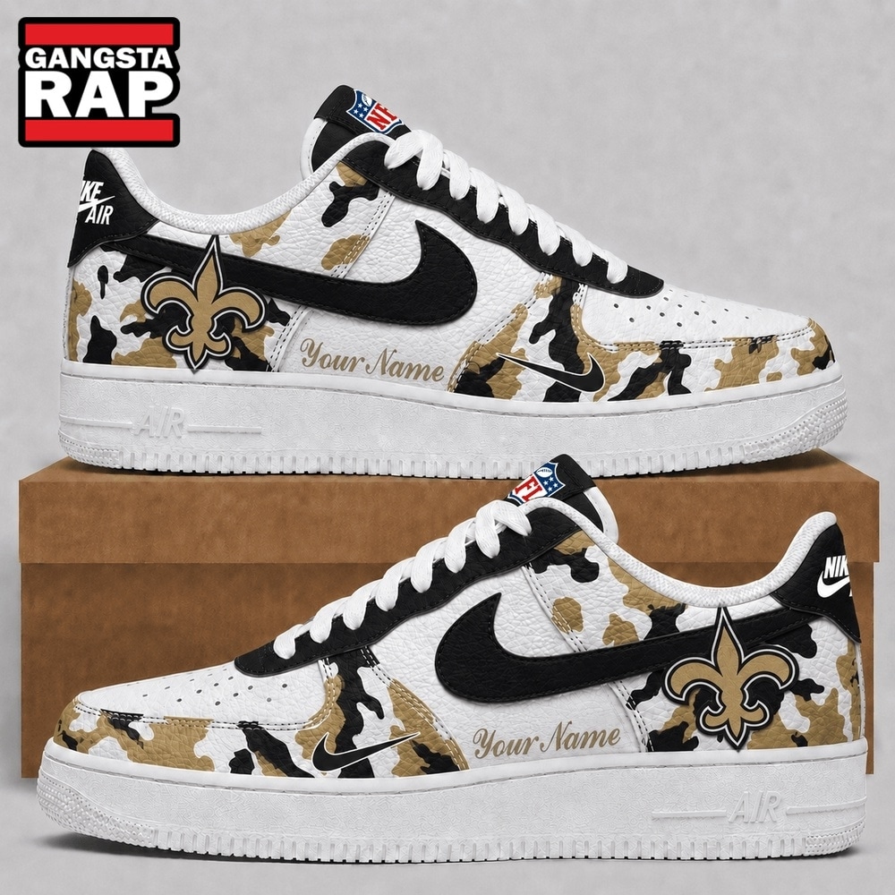 New Orleans Saints NFL Team Camo Air Force 1 Shoes Sneakers New Orleans Saints NFL Team Camo Air Force 1 Shoes Sneakers
