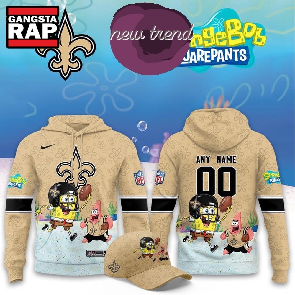 New Orleans Saints x SpongeBob Limited Edition Personalized Hoodie, Trending Design Shirt New Orleans Saints x SpongeBob Limited Edition Personalized Hoodie, Trending Design Shirt