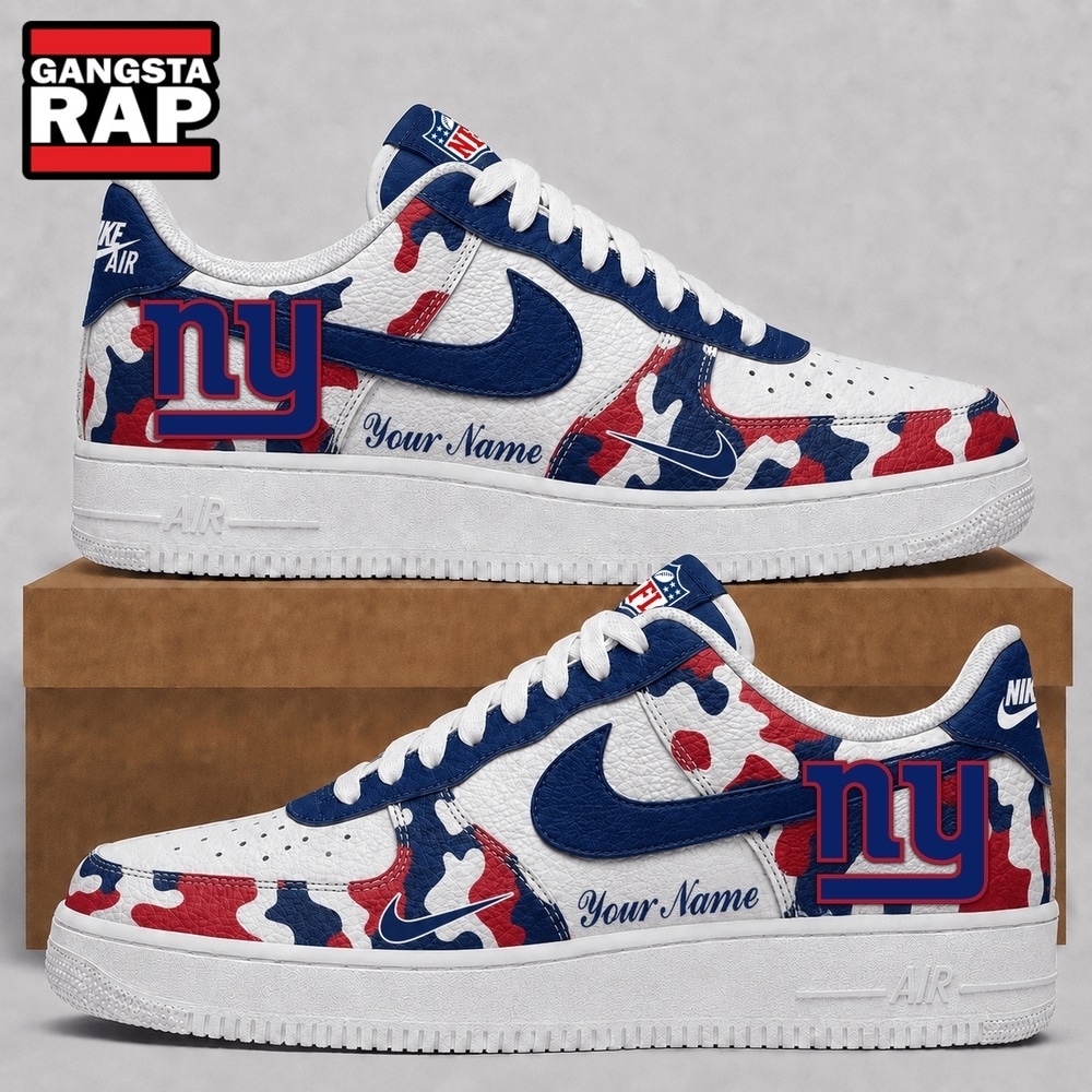 New York Giants NFL Team Camo Air Force 1 Shoes Sneakers New York Giants NFL Team Camo Air Force 1 Shoes Sneakers