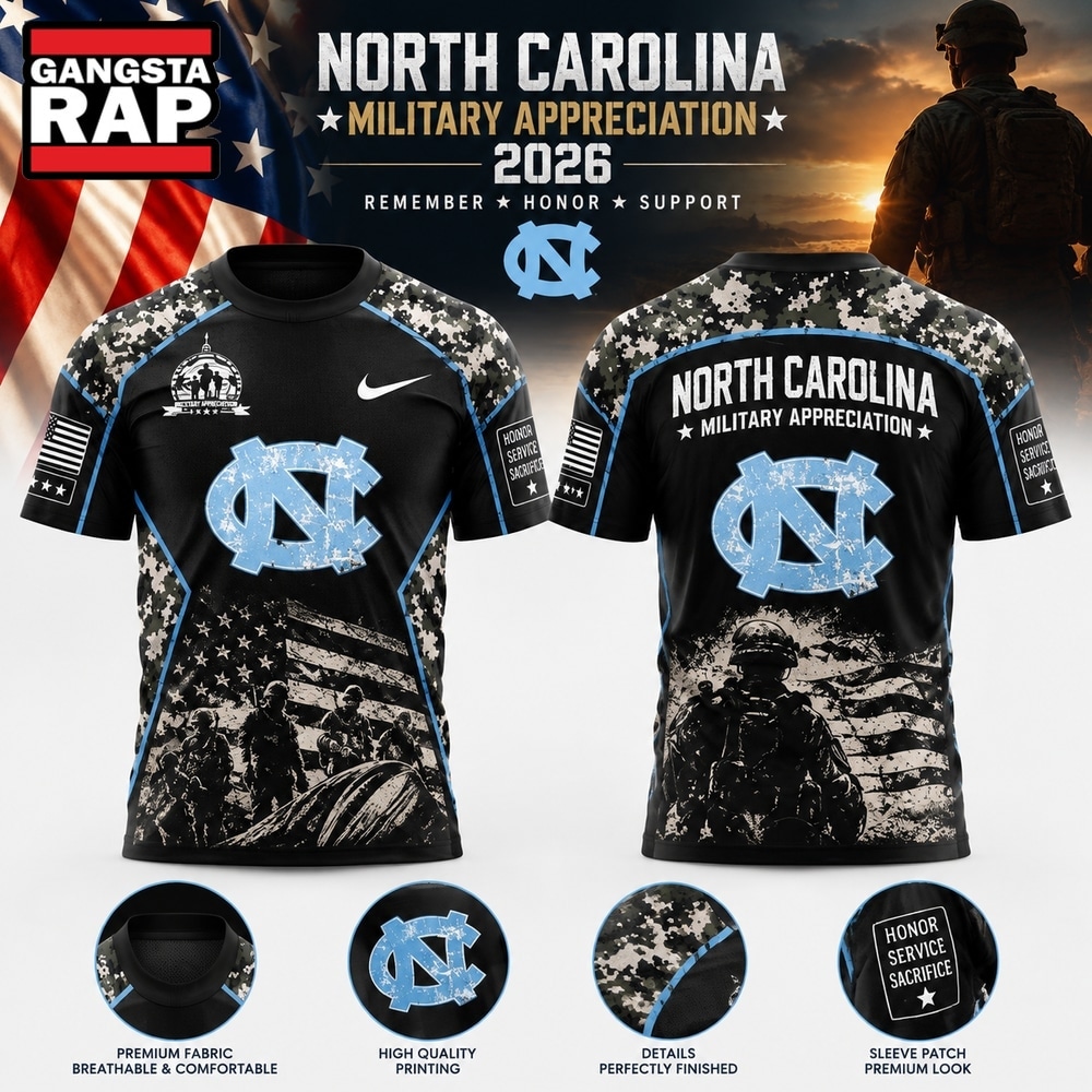 North Carolina Tar Heels x Military Appreciation T Shirt, Trending Design Shirt North Carolina Tar Heels X Military Appreciation T Shirt