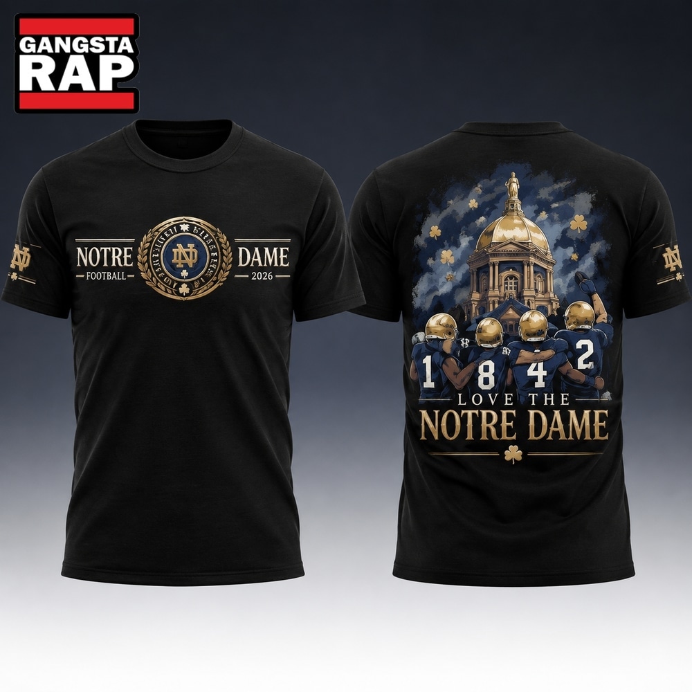 Notre Dame Fighting Irish The Shirt Love Thee Notre Dame 2026 Black 3D Shirt, Trending Design Shirt Notre Dame Fighting Irish The Shirt Love Thee Notre Dame 2026 Black 3D Shirt