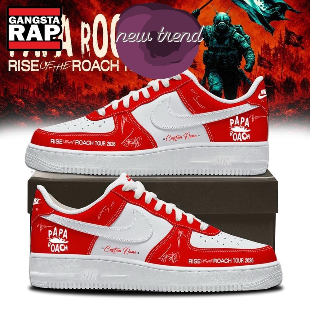 Papa Roach Rise of the Roach World Tour 2026 Red Air Force 1 Shoes Sneakers