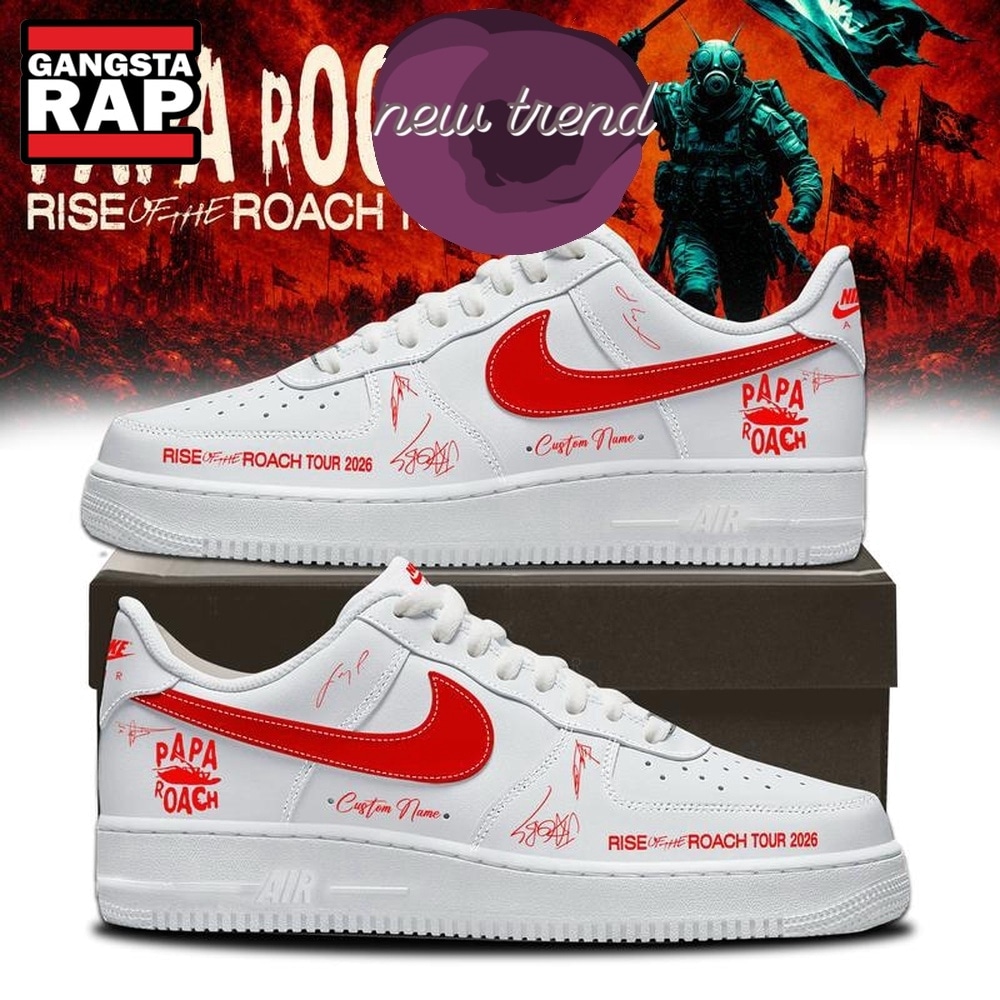 Papa Roach Rise of the Roach World Tour 2026 White Air Force 1 Shoes Sneakers