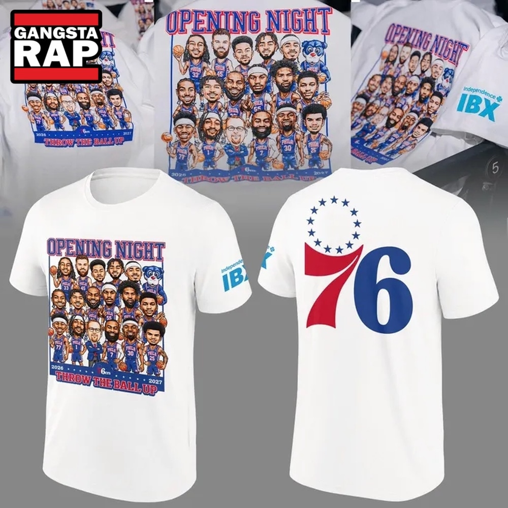 Philadelphia 76ers Opening Night Team Print 2026 T Shirt, Trending Design Shirt Philadelphia 76ers Opening Night Team Print 2026 T Shirt, Trending Design Shirt