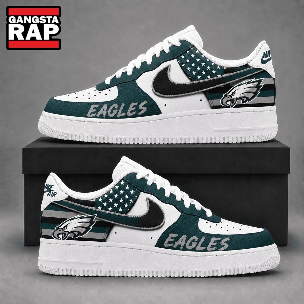 Philadelphia Eagles NFL American Flag Football Team Limited Air Force 1 Shoes Sneakers Philadelphia Eagles NFL American Flag Football Team Limited Air Force 1 Shoes Sneakers