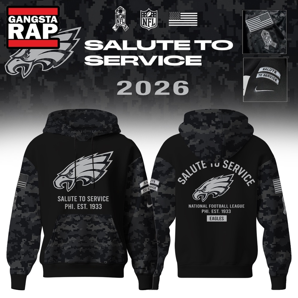 Philadelphia Eagles Salute to Service Camo 2026 Black Hoodie, Trending Design Shirt Philadelphia Eagles Salute TO Service Camo 2026 Black Hoodie