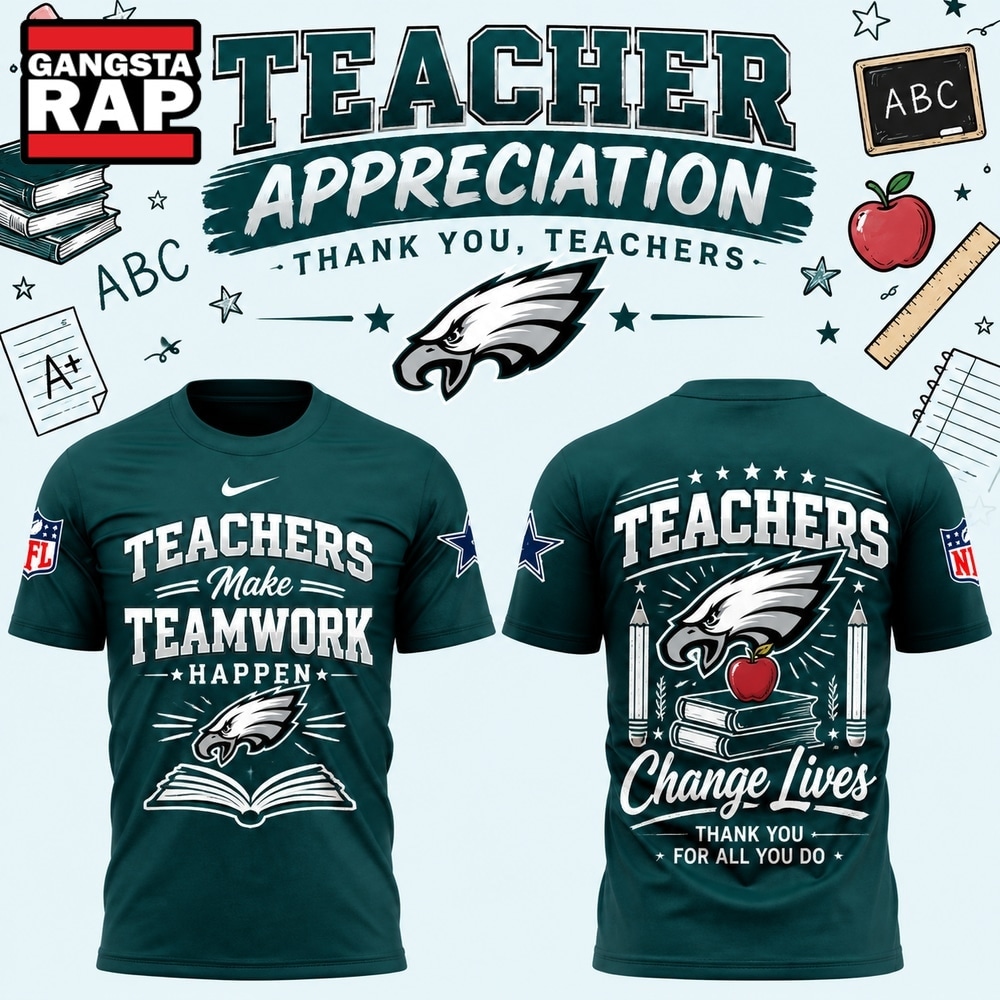 Philadelphia Eagles x Teacher Appreciation 2026 New T Shirt, Trending Design Shirt Philadelphia Eagles X Teacher Appreciation 2026 New T Shirt