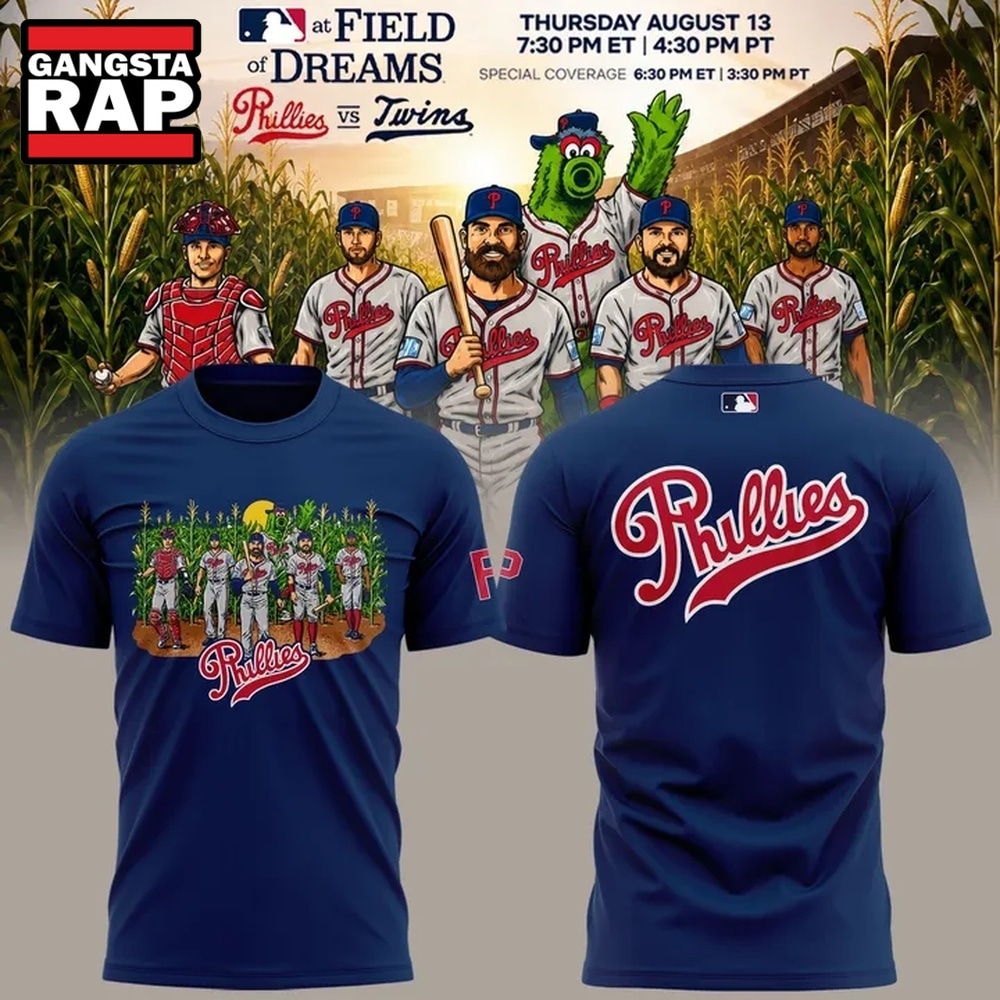 Philadelphia Phillies MLB at Field of Dreams 2026 Blue T Shirt, Trending Design Shirt Philadelphia Phillies MLB at Field of Dreams 2026 Blue T Shirt, Trending Design Shirt