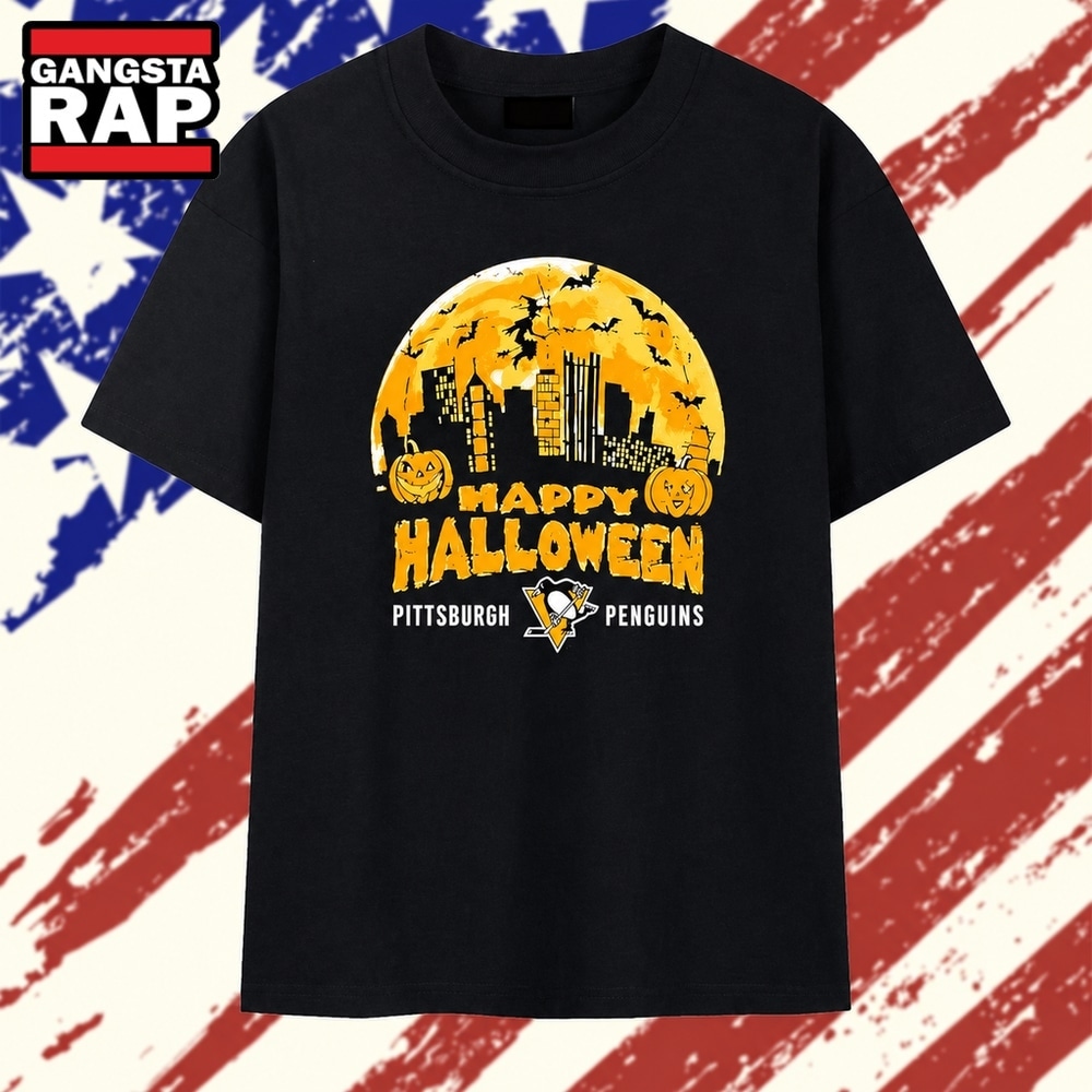 Pittsburgh Penguins Happy Halloween NHL T Shirt, Trending 2D Shirt Pittsburgh Penguins Happy Halloween NHL T Shirt, Trending 2D Shirt