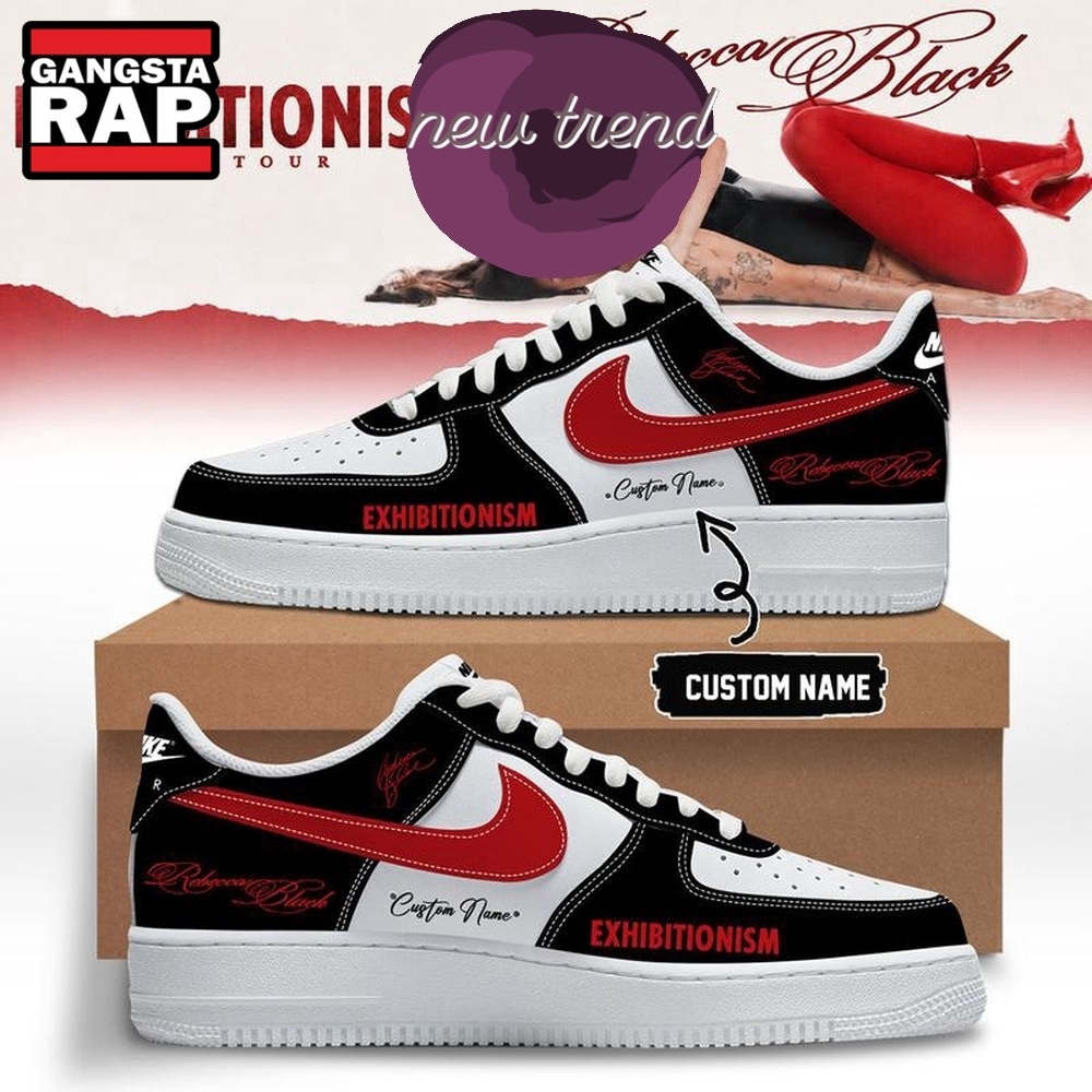 Rebecca Black Exhibitionism on Tour 2026 Limited Edition Air Force 1 Shoes Sneakers Rebecca Black Exhibitionism on Tour 2026 Limited Edition Air Force 1 Shoes Sneakers