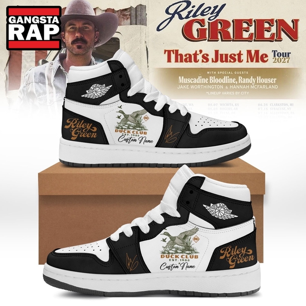 Riley Green That’s Just Me Tour 2027 Signed Black Air Jordan 1 Shoes, Music Air Jordan 1 Shoes Riley Green That’s Just Me Tour 2027 Signed Black Air Jordan 1 Shoes, Music Air Jordan 1 Shoes
