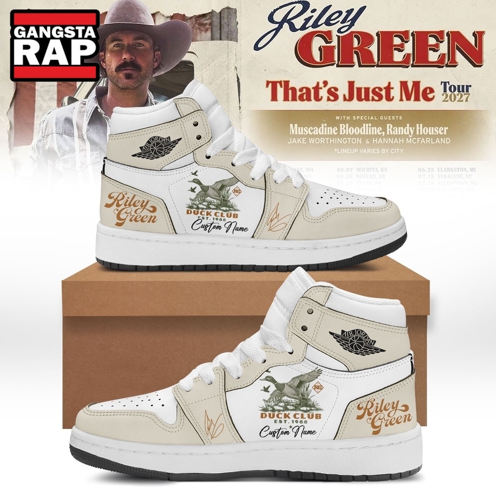 Riley Green That’s Just Me Tour 2027 Signed Custom Air Jordan 1 Shoes, Music Air Jordan 1 Shoes Riley Green That’s Just Me Tour 2027 Signed Custom Air Jordan 1 Shoes, Music Air Jordan 1 Shoes