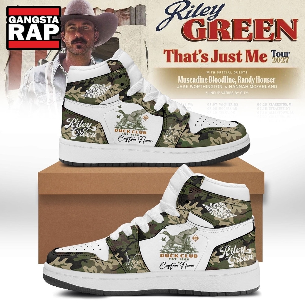 Riley Green That’s Just Me Tour 2027 Signed New Design Air Jordan 1 Shoes, Music Air Jordan 1 Shoes Riley Green That’s Just Me Tour 2027 Signed New Design Air Jordan 1 Shoes, Music Air Jordan 1 Shoes