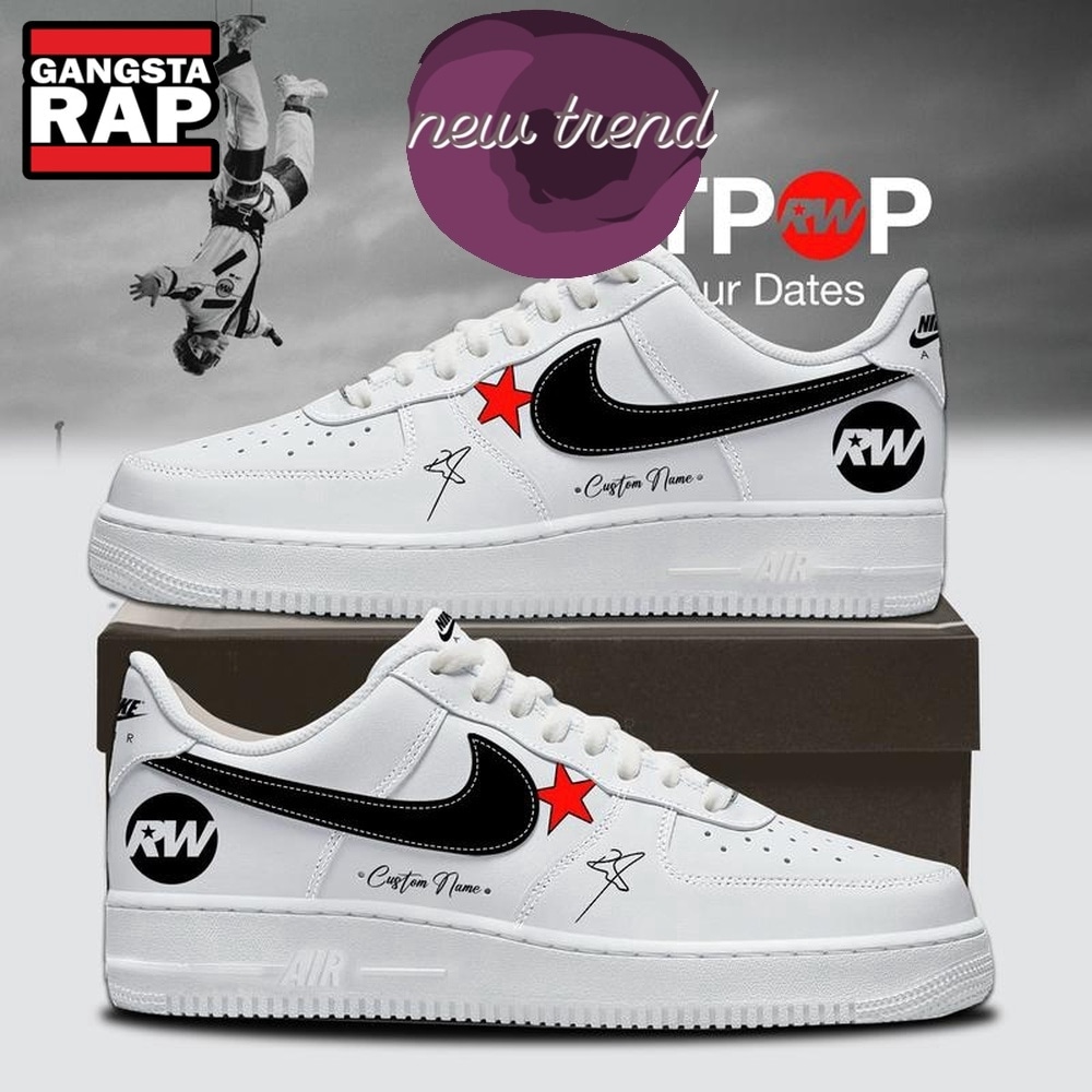 Robbie Williams BRITPOP World Tour 2026 White Air Force 1 Shoes Sneakers Robbie Williams BRITPOP World Tour 2026 White Air Force 1 Shoes Sneakers