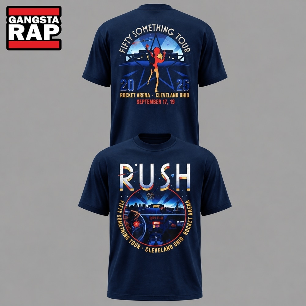 Rush Fifty Something Tour 2026 Cleveland Graphic T Shirt, Trending Design Shirt Rush Fifty Something Tour 2026 Cleveland Graphic T Shirt