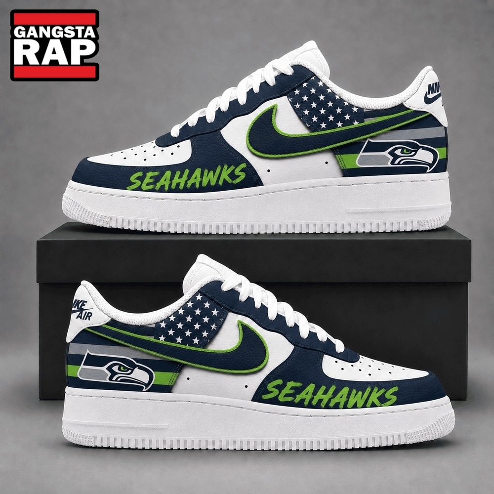 Seattle Seahawks NFL American Flag Football Team Limited Air Force 1 Shoes Sneakers Seattle Seahawks NFL American Flag Football Team Limited Air Force 1 Shoes Sneakers