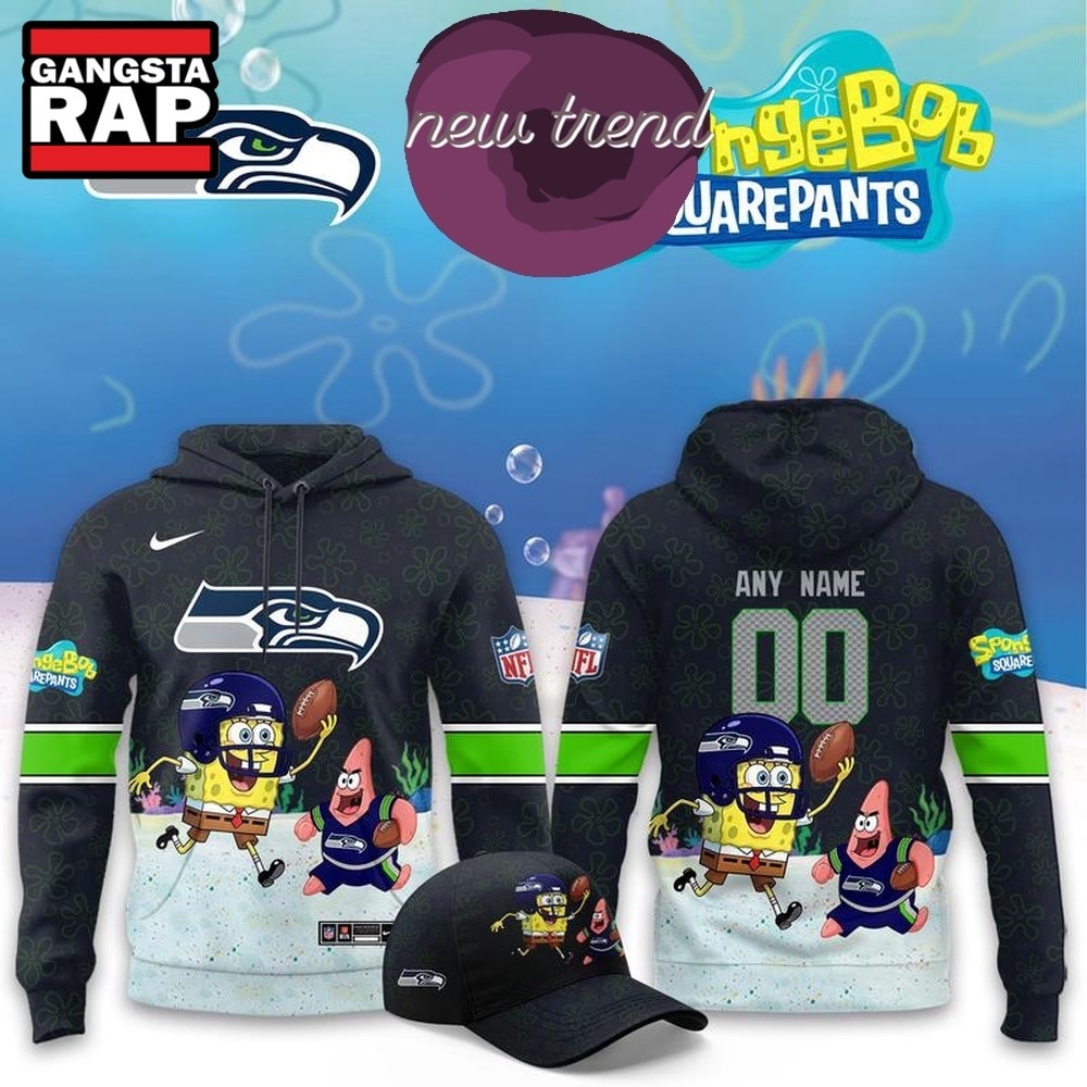 Seattle Seahawks x SpongeBob Limited Edition Personalized Hoodie, Trending Design Shirt Seattle Seahawks x SpongeBob Limited Edition Personalized Hoodie, Trending Design Shirt